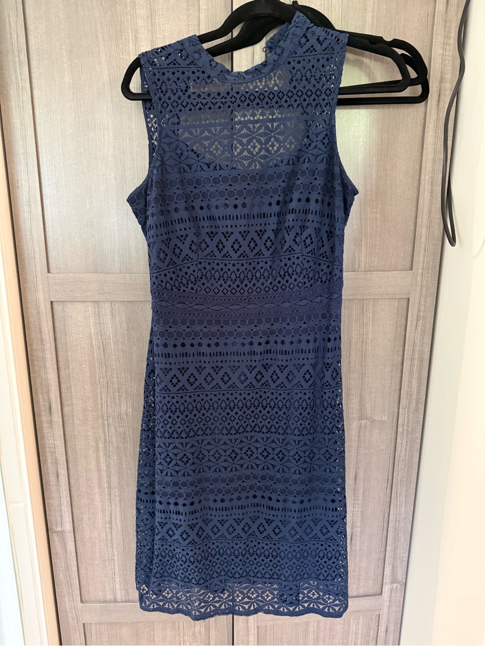 Jessica Simpson Navy Blue Crochet Midi Dress